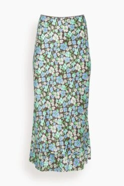 Bella Skirt In Green Micro Multi