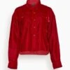 R13 Shrunken CPO Jacket In Red Velvet -ULLA JOHNSON Shop 05699cfa77f41dd118fbef2bdb282fee