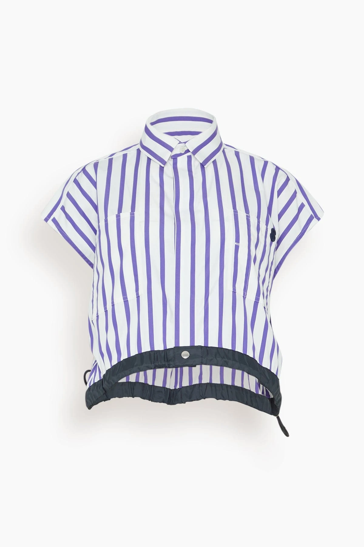Sacai Thomas Mason / Cotton Poplin Shirt In Purple Stripe 3 Sacai Thomas Mason / Cotton Poplin Shirt In Purple Stripe