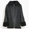 Toteme Signature Shearling Jacket In Black -ULLA JOHNSON Shop 11fd2603db7eee99fcc070fd0c49fdda
