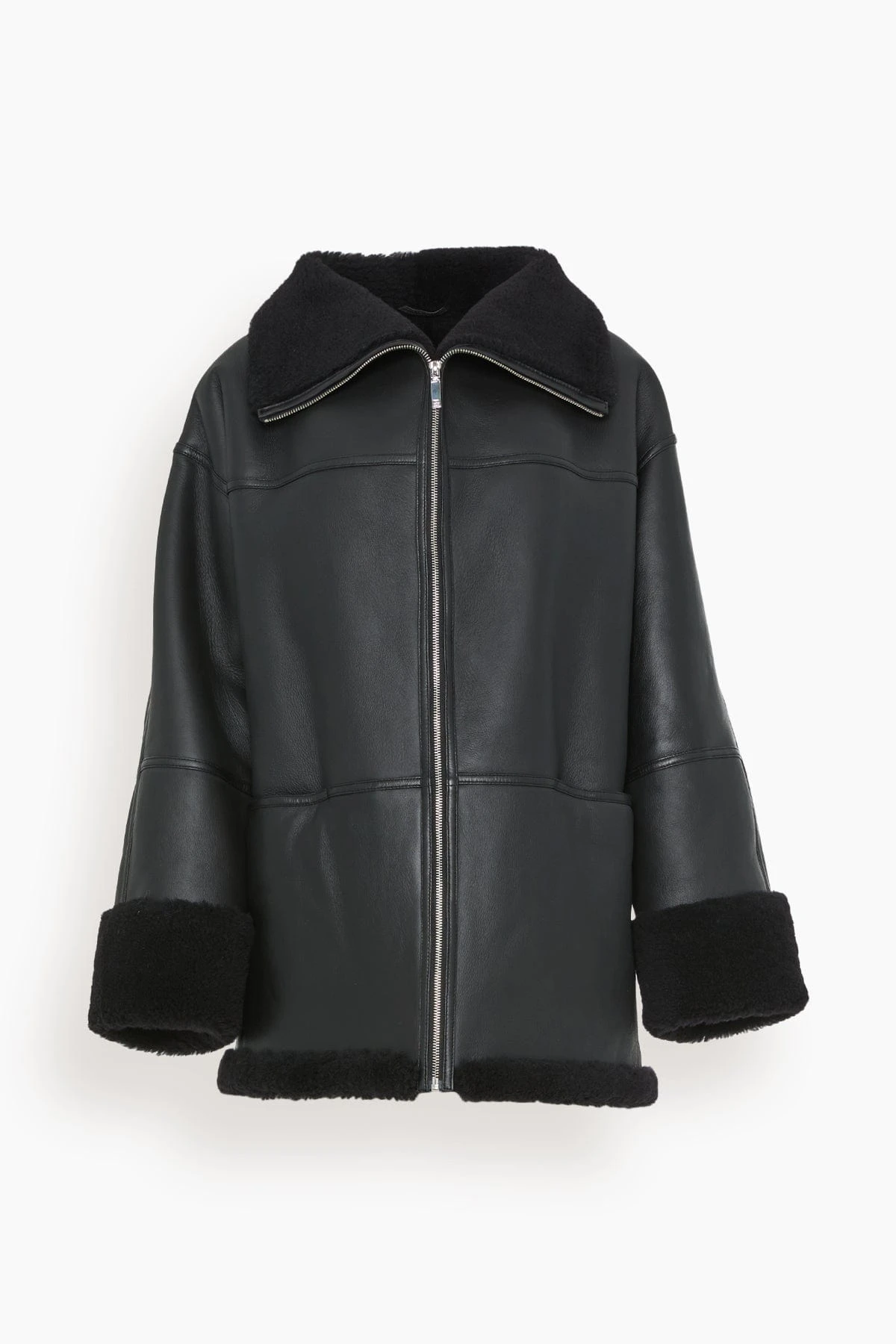 Toteme Signature Shearling Jacket In Black 3 Toteme Signature Shearling Jacket In Black