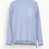 The Tee Shirt In Blue Stripe -ULLA JOHNSON Shop 1536a5c5a58a788f66ba5dc02144c007