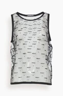 Mesh Tank Top In Black