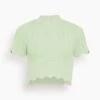 Poppy Scallop Knit Top In Pistachio 2 Poppy Scallop Knit Top In Pistachio -ULLA JOHNSON Shop 1adb535827ec87c30b9b871fbb09b989
