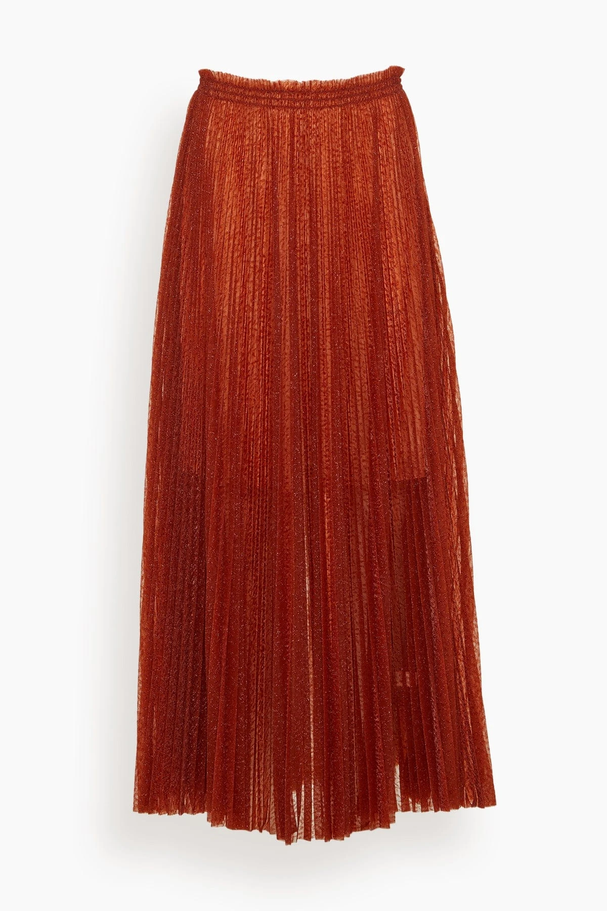 FORTE_FORTE Glitter Jacquard Tulle Skirt In Rust 3 FORTE_FORTE Glitter Jacquard Tulle Skirt In Rust