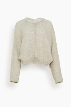 FORTE_FORTE Lurex Chenille Poncho Sweater In Gold