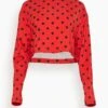 Marni Small Dot Technical Jersey Boatneck Top In Lacquer -ULLA JOHNSON Shop 24e263b9b1fa11f967746ab2b0fe5c15