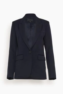 NILI LOTAN Adele Single Breasted Tailored Jacket In Dark Navy
