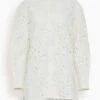 NILI LOTAN Mael Embroidered Poplin Shirt In Ivory Paisley