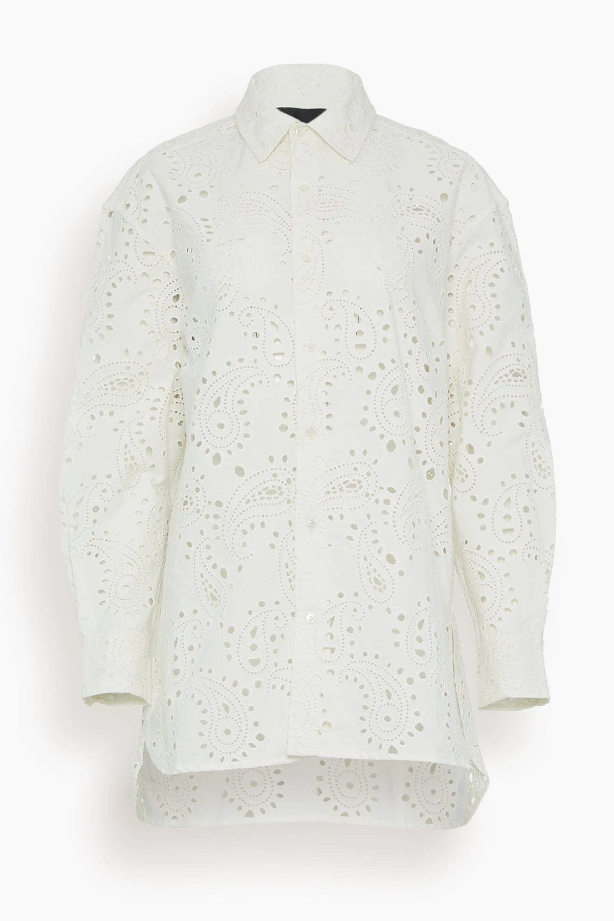 NILI LOTAN Mael Embroidered Poplin Shirt In Ivory Paisley 3 NILI LOTAN Mael Embroidered Poplin Shirt In Ivory Paisley