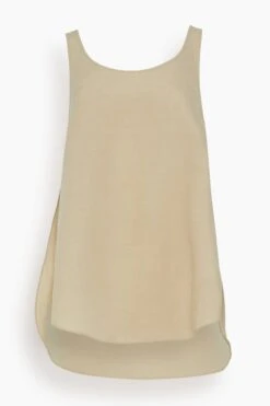 Toteme Lyocell Linen Tank In Overcast Beige