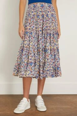 Elfa Skirt In White/Blue -ULLA JOHNSON Shop 290707 2