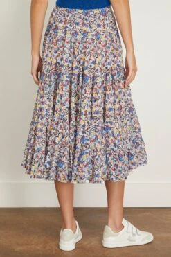 Elfa Skirt In White/Blue -ULLA JOHNSON Shop 290707 3