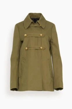 Clara Organic Cotton Peacoat In Verde