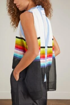 Two In One Sheer Cardigan In Rainbow Multi -ULLA JOHNSON Shop 293513 4