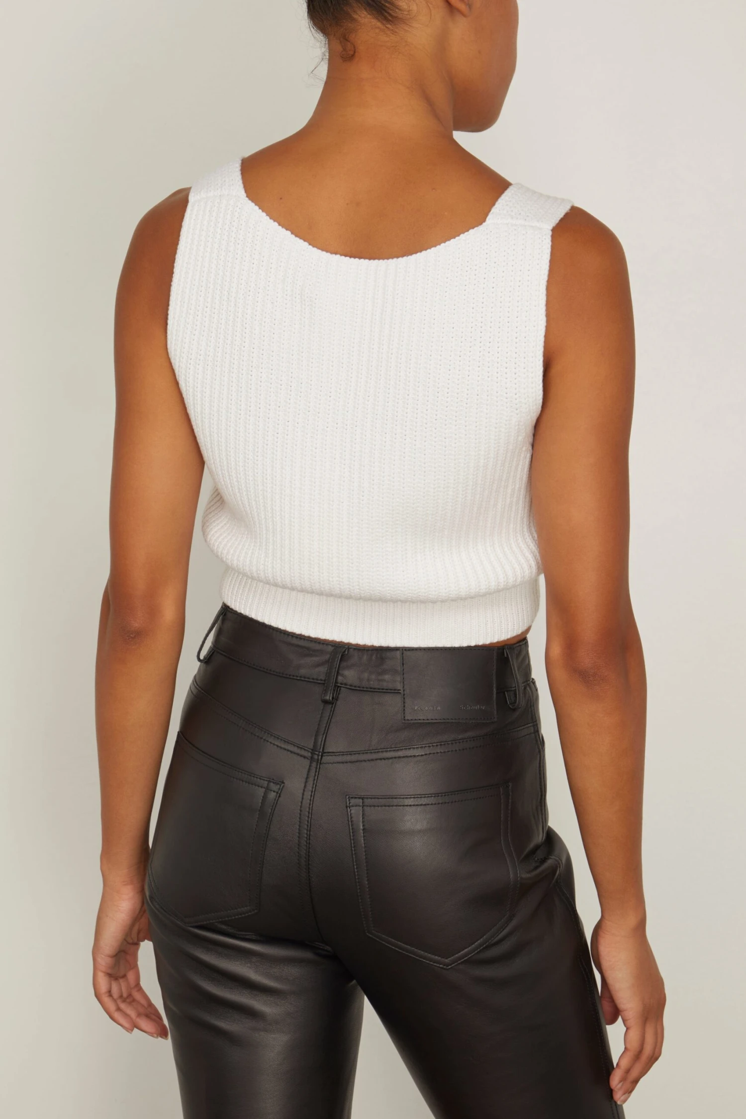Ribbed Cotton Cropped Sweater In Off White 6 Ribbed Cotton Cropped Sweater In Off White - Image 4