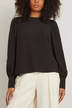 ULLA JOHNSON Lilliana Blouse In Noir -ULLA JOHNSON Shop 297476 2