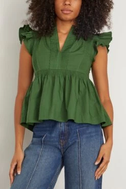 ULLA JOHNSON Luise Top In Juniper -ULLA JOHNSON Shop 297521 2