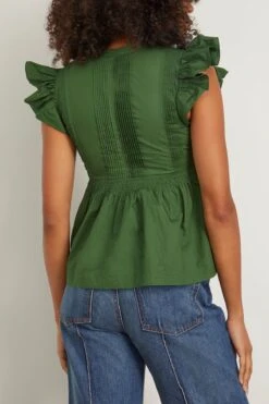 ULLA JOHNSON Luise Top In Juniper -ULLA JOHNSON Shop 297521 3