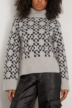 Charlenne Turtleneck Sweater In Heather Grey Charcoal 8 Charlenne Turtleneck Sweater In Heather Grey Charcoal -ULLA JOHNSON Shop 298179 2