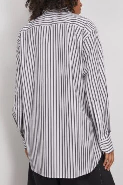 Long Sleeve Shirt In White/Black Shirt Stripe -ULLA JOHNSON Shop 298208 3