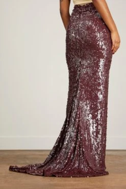 Dries Van Noten Seam Embroidery Skirt In Dark Burgundy 9 Dries Van Noten Seam Embroidery Skirt In Dark Burgundy -ULLA JOHNSON Shop 306769 3