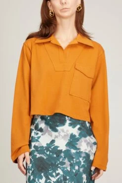 Dries Van Noten Herten Bis Jersey Top In Rust -ULLA JOHNSON Shop 306847 2