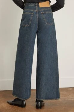 MM6 Maison Margiela Wide Leg Jean With Drawstring In Denim -ULLA JOHNSON Shop 307526 3