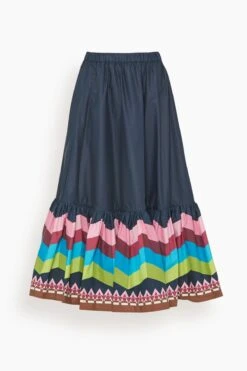 Sunset Skirt In Sunset Navy Placee