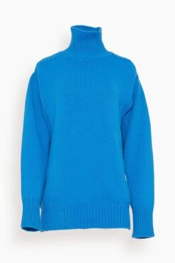 Collo Alto Sweater In Ciano