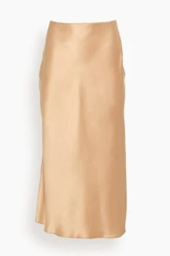 Miranda Midi Silk Skirt In Sandhill
