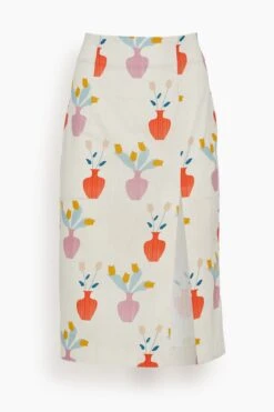 Cecily Skirt In Printed Flower Vase