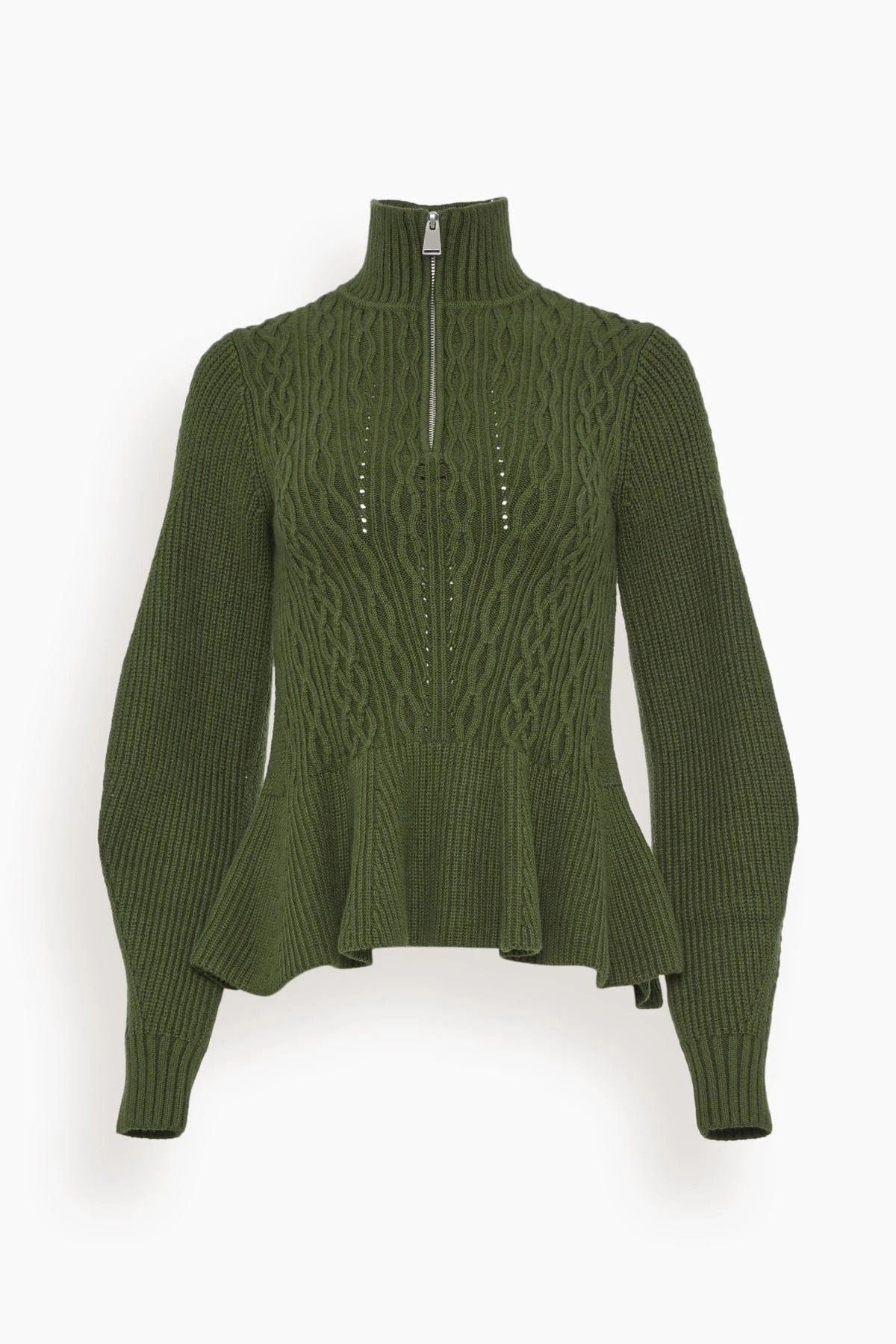 Susanna Long Sleeve Polo In Moss 3 Susanna Long Sleeve Polo In Moss