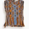 SEA Drew Macrame Knit Crew Neck Top With Fringe In Blue -ULLA JOHNSON Shop 676d2608b45c6773b317383725fa88be