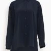 NILI LOTAN Julien Shirt In Dark Navy -ULLA JOHNSON Shop 687df25e093c5487e695b7a291994dbc