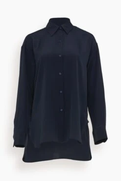NILI LOTAN Julien Shirt In Dark Navy