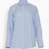NILI LOTAN Mael Oversized Shirt In Light Blue -ULLA JOHNSON Shop 70a26667a4c1b146782e0514994178e6
