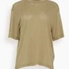 Samsoe Samsoe Inga T-Shirt In Silver Sage -ULLA JOHNSON Shop 72a23402a902b08b5fc2650c442a75d8