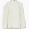 NILI LOTAN Julien Shirt In Ivory -ULLA JOHNSON Shop 7410c9a442606e13f3d03ab115a8f938