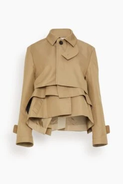 Sacai Cotton Gabardine Blouson In Beige
