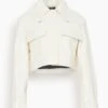 Boxy Heavy Leather Jacket In White -ULLA JOHNSON Shop 7c5ca02d896d79638085e049de63c807