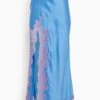 High Slit Lace Applique Skirt In Cornflower Blue -ULLA JOHNSON Shop 8e5e6f3cad7eaf9e0d940359c172413c
