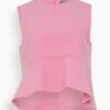 Flounce Hem Top In Peony -ULLA JOHNSON Shop 90bcd7ccb77d9b7cf3022337bb82441f