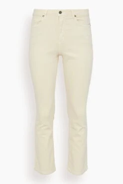 Flare Cropped 5-Pocket Jean In Natural Stretch Denim
