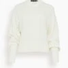 PROENZA SCHOULER Textured Cotton Sweater In Ivory -ULLA JOHNSON Shop 94d6d584cd6dc6f2123a405a62b9867d