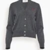 Red Ami De Coeur Cardigan In Heather Grey -ULLA JOHNSON Shop 9590a6ed67772011af4cb71c0e6e0b35