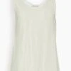 FORTE_FORTE Laminated Velvet Tank Top In Platino