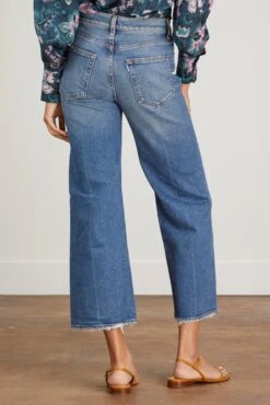 Crop Wide Jean In Marina -ULLA JOHNSON Shop AskkNYCropWideJeaninMarina 3