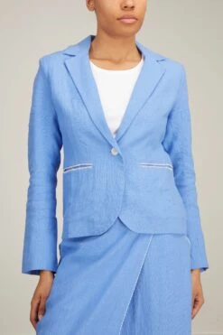 Hand Embroidered Jacket In Blue Azur -ULLA JOHNSON Shop HandEmbroideredJacketinBlueAzur 2 45fb9894 acc2 429a b2b2 38f835295a91