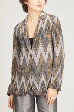 Missoni Textured Chevron Jacket In Multicolor 9 Missoni Textured Chevron Jacket In Multicolor -ULLA JOHNSON Shop MISSONI TexturedChevronJacketinMulticolor 2
